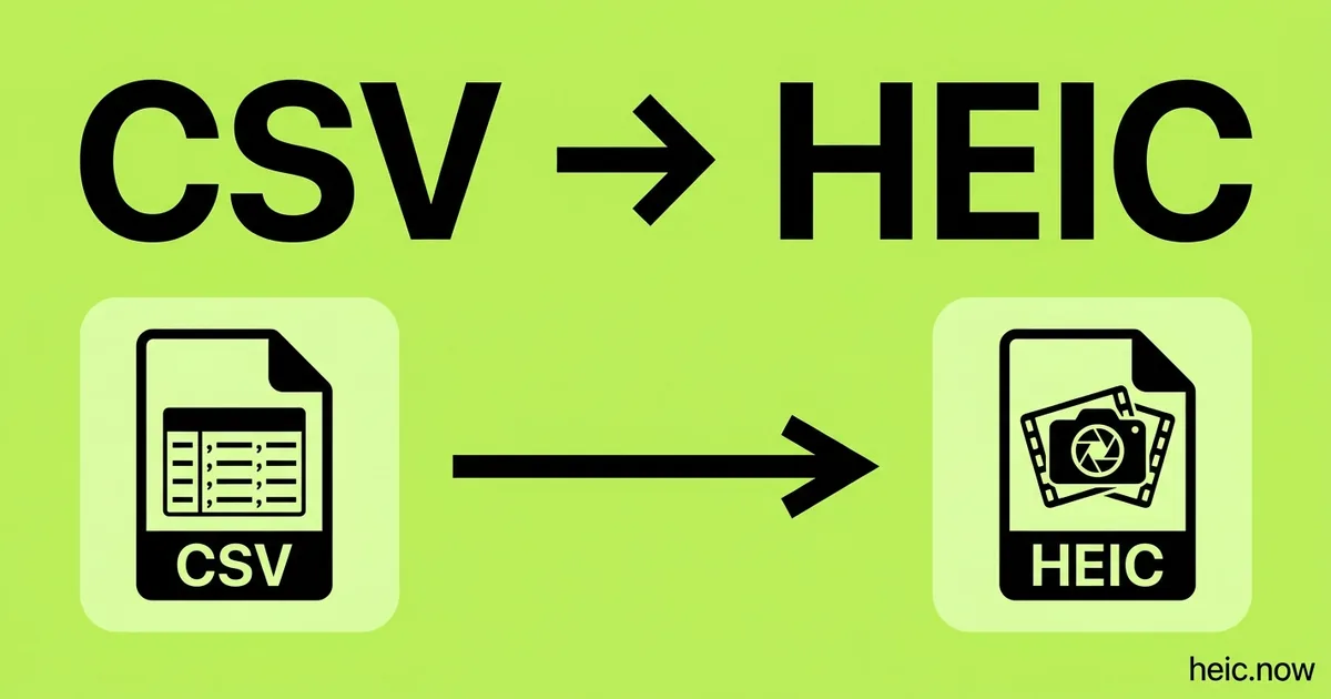 Convert CSV to HEIC Online Free